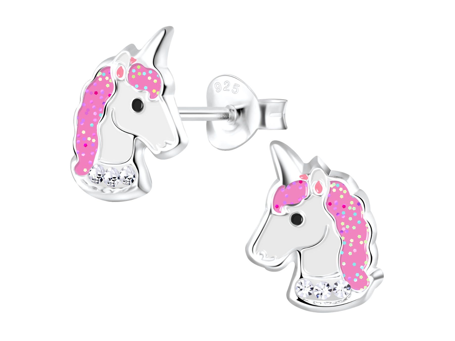 Orecchini pendenti & Orecchini a lobo: Kinder Ohrringe rosa EINHORN Kopf 925 Silber – Nuovo e nell'imballaggio originale da Stallikon venduto da Bergli18