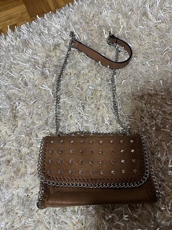 Borsa marrone e argento 
