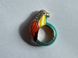 Bague fantaisie oiseau / perroquet en parfait état, XS/S