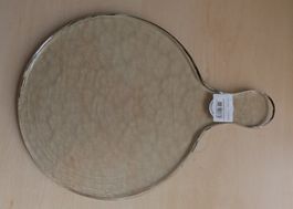 4 Stück Servierbretter Glas transparent, Ø 28cm - NEU