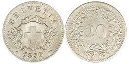 20 Rappen von 1850 (vorzüglich +)