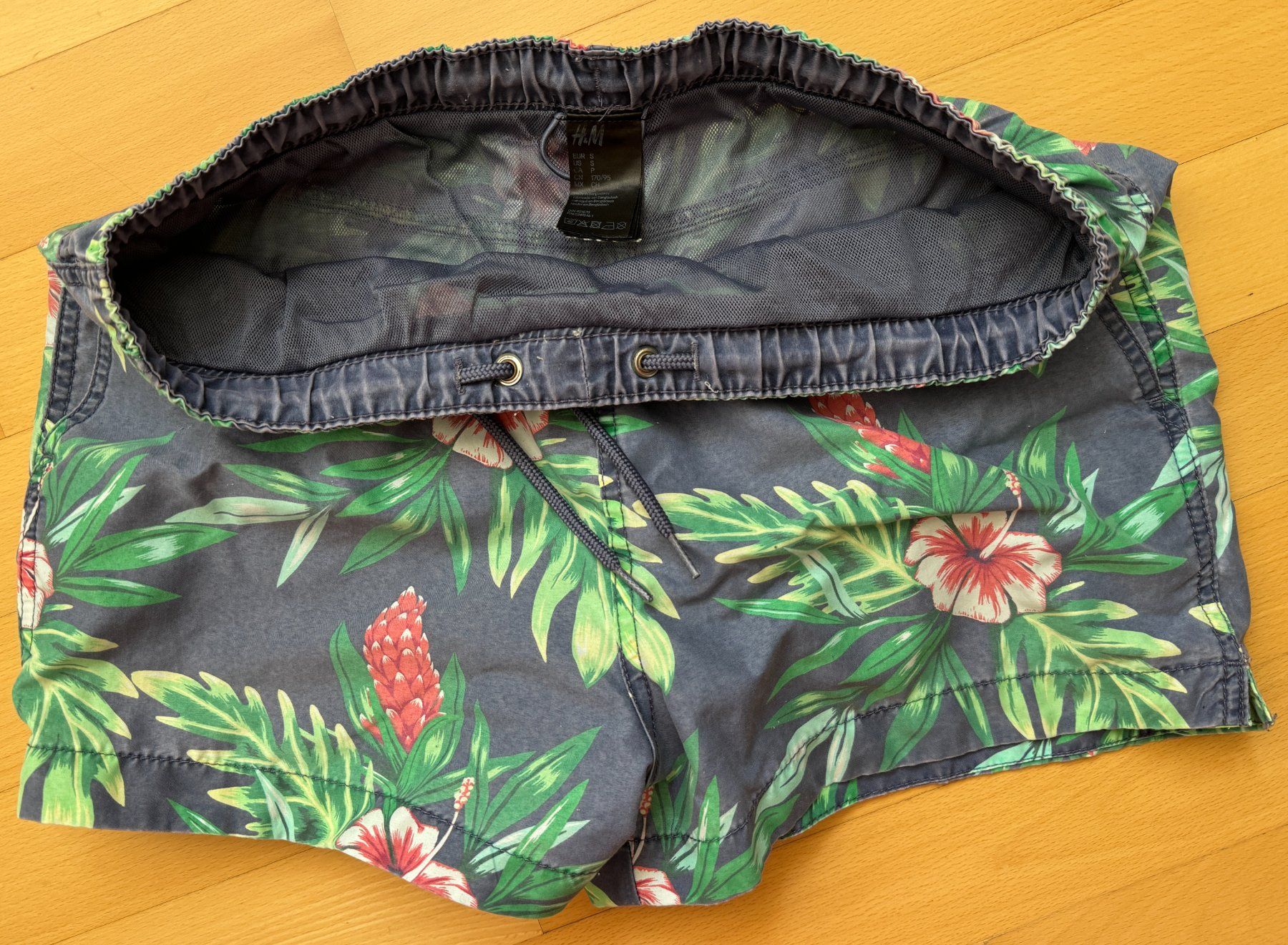 H&M Costumi da bagno: Badehose, blau, grün, Pflanzenmuster – Usato da Winterthur venduto da YaV 2