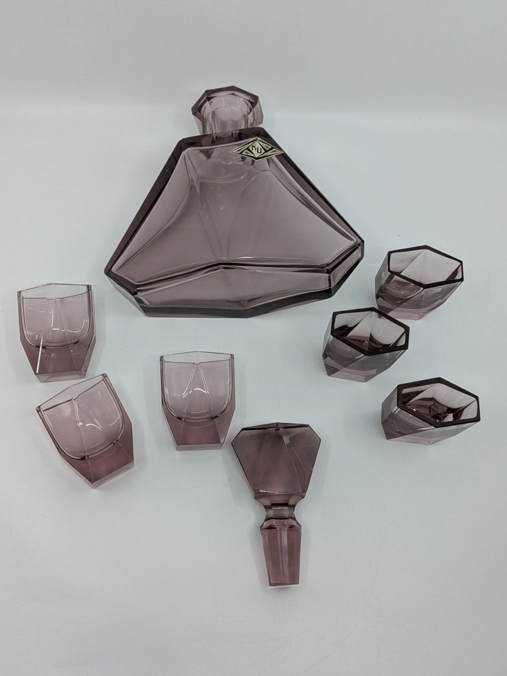 Caraffe: Art Deco Kristallglas Set Karaffe & Gläser – Usato da Emmen venduto da magelan 3