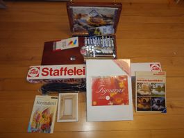 Talens Malset mit Staffelei Farben und Zubehör neu