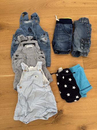 Sommer Set Kurze Hosen, Shorts, Latzhosen Grösse 68, 7 Stück