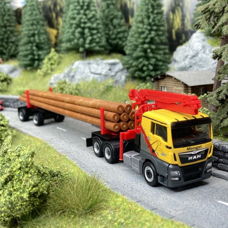 REMORQUE FORESTIÈRE AVEC GRUE DE CHARGEMENT ET GRAPP | Passe-Temps 3000
