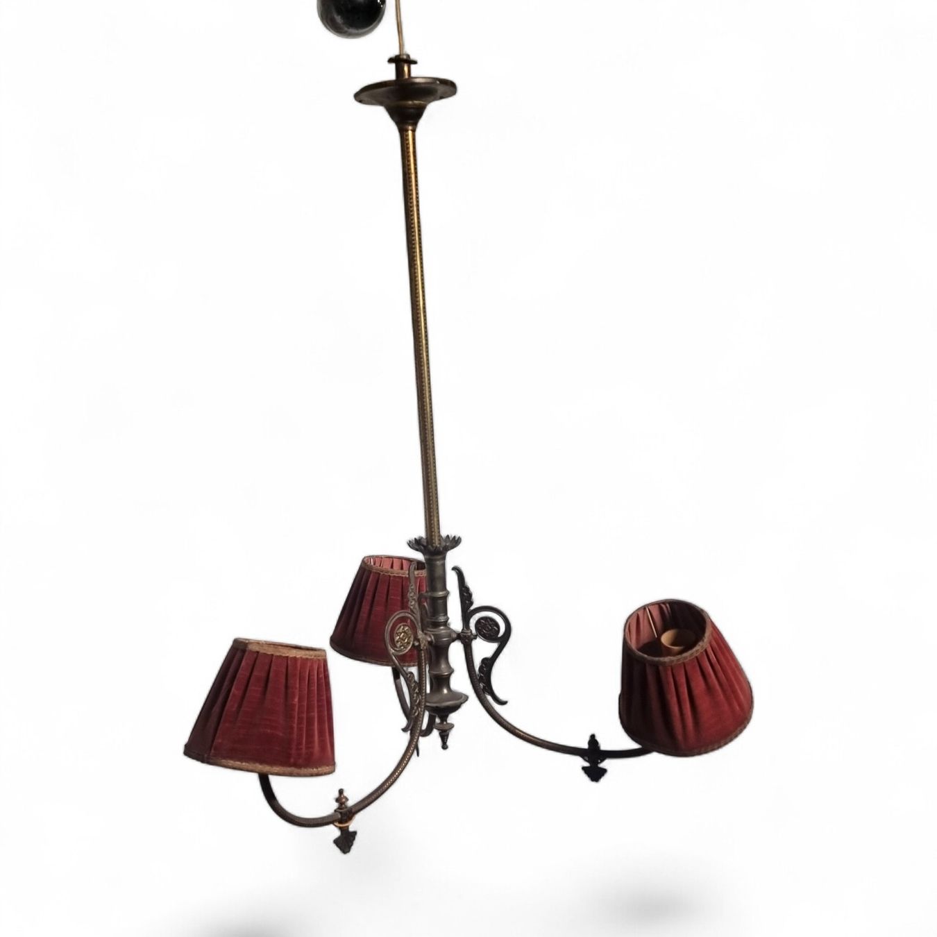 Kronleuchter & Deckenlampen: Deckenlampe mit 3 Schirmen antik Messing – Gebraucht aus Zürich von Pinogaudio 7