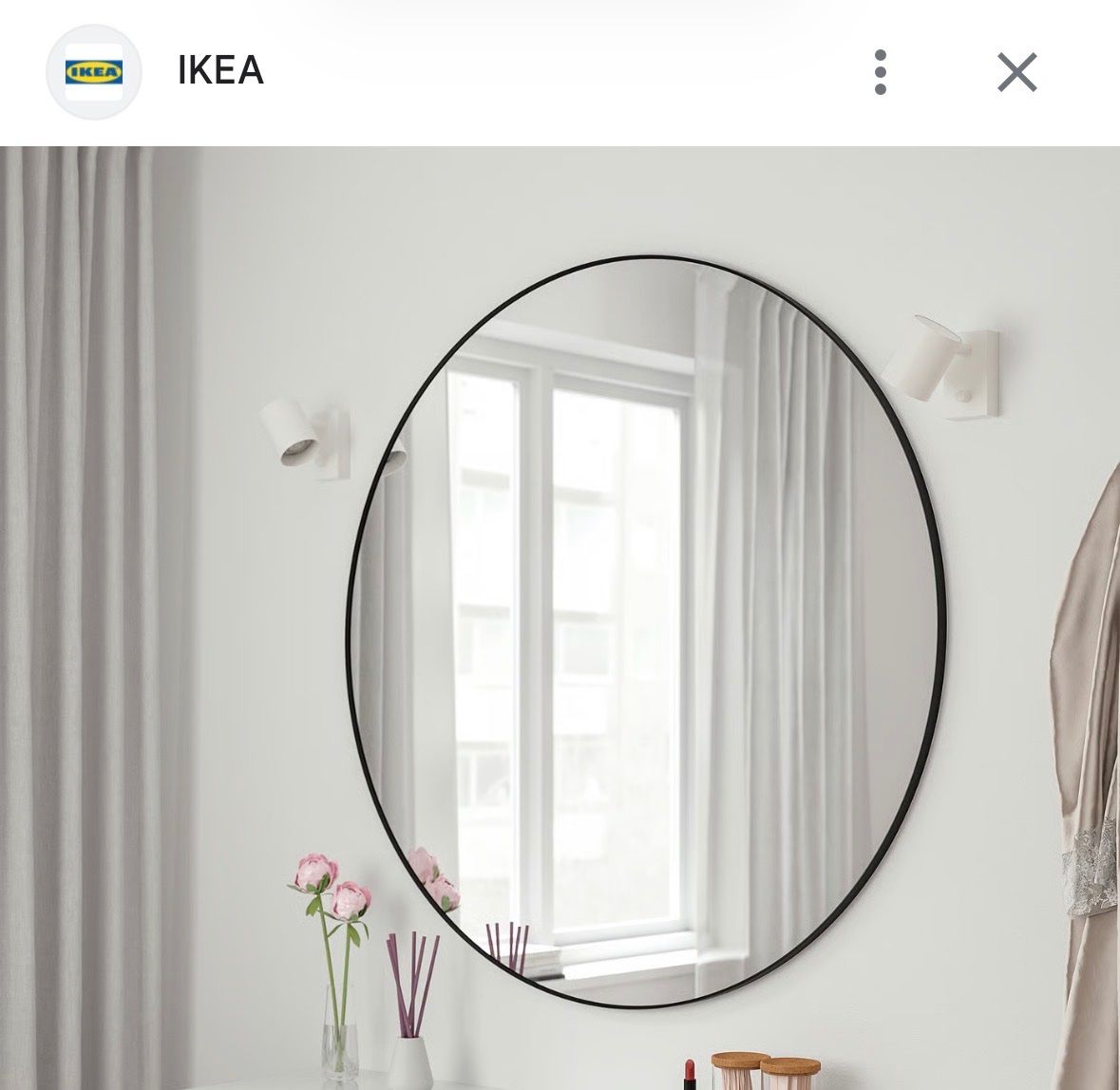 Ikea Miroirs: Spiegel IKEA Lindbyn 80 cm, Schwarz – D'occasion à Uitikon Waldegg par den_kys7