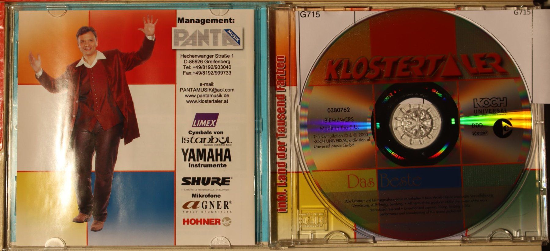 CD: Die Klostertaler – Das Beste – Usato da Luzern venduto da CONTENTI 1