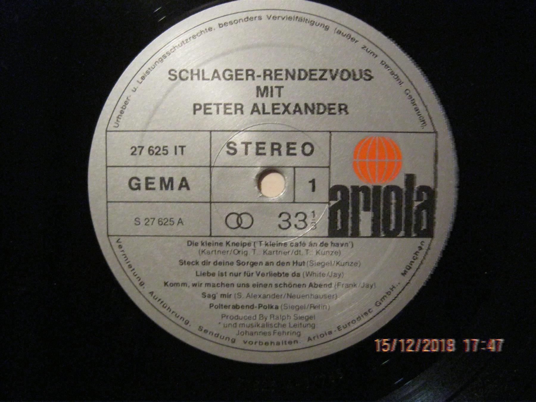 Schallplatten: Peter Alexander Schlager-Rendezvous – Gebraucht aus Affoltern am Albis von Andrezc 2