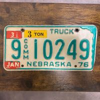 🇺🇸 1976 Vintage U.S. Autoschild - Nebraska 9 10249