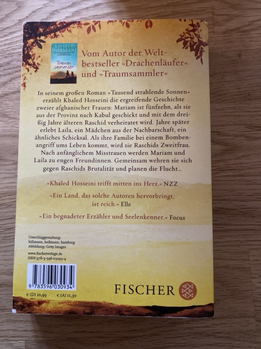 Libri: Khaled Hosseini: Tausend strahlende Sonnen – Nuovo (secondo la descrizione) da Holderbank SO venduto da amiragerber 1