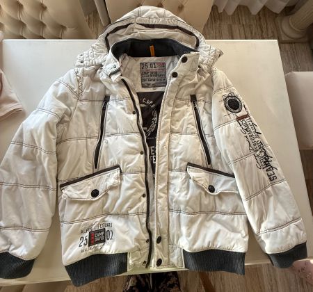 Jacke Camp David weiss mit Kapuze abnehmbar, wenig gebraucht