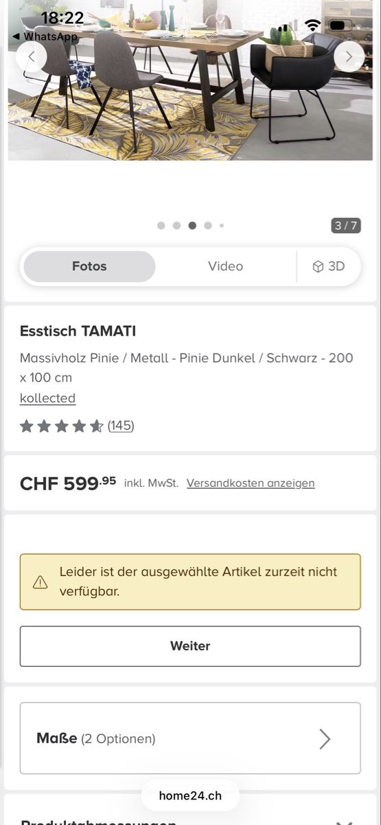 Set di tavolo e panche: Esstisch inkl. Sitzbank und Stühle – Usato da Stallikon venduto da mimi4u 4