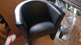 Clubsessel schwarz, Kunstleder