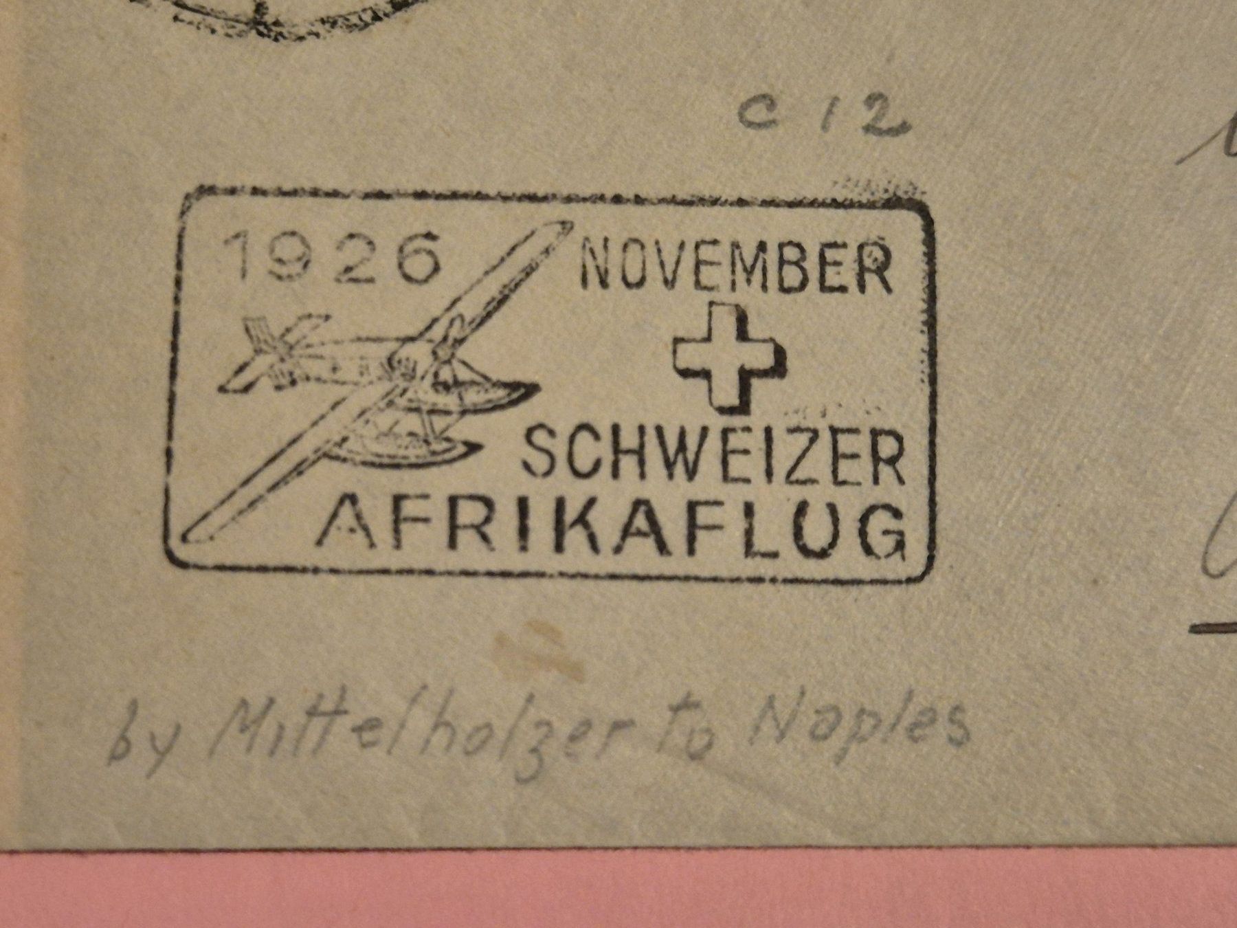 Alle Briefmarken: Flugpostbrief 1.SchweizerAfrikaflug Pilot WalterMittelholzer – Gebraucht aus Seewen SZ von SuperpumaDisplayTeam 3