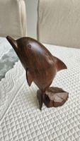 Delfin Figur Vintage Palisander Holzfigur Delphin