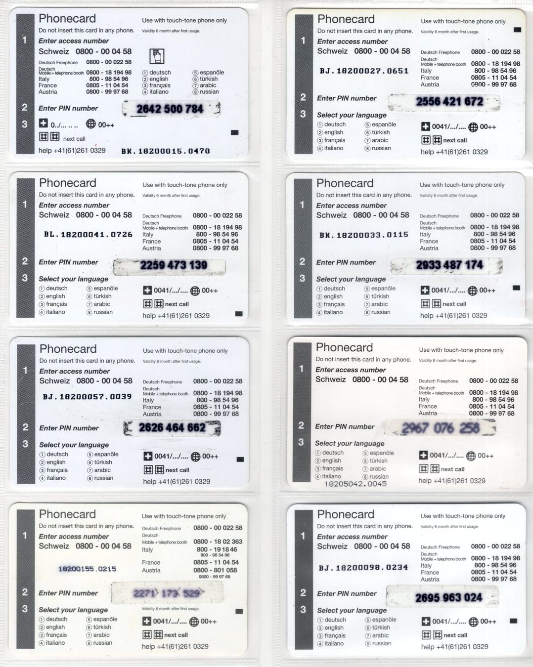 Schede telefoniche: 8 diverse Delfin Prepaid Telefonkarten – Usato da Eglisau venduto da Chperfins 1