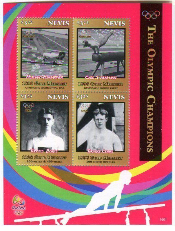 Alle Briefmarken: Block "Olympische Spiele". Nevis. – Neu und originalverpackt aus Basel von Butsch5