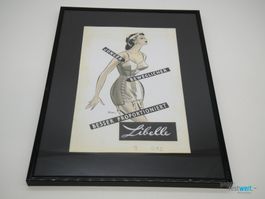 Libelle Werbegrafik 1950er schwarzer Rahmen