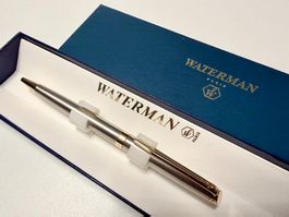 WATERMAN-Paris - Stylo-bille Hémisphère acier/or, avec box