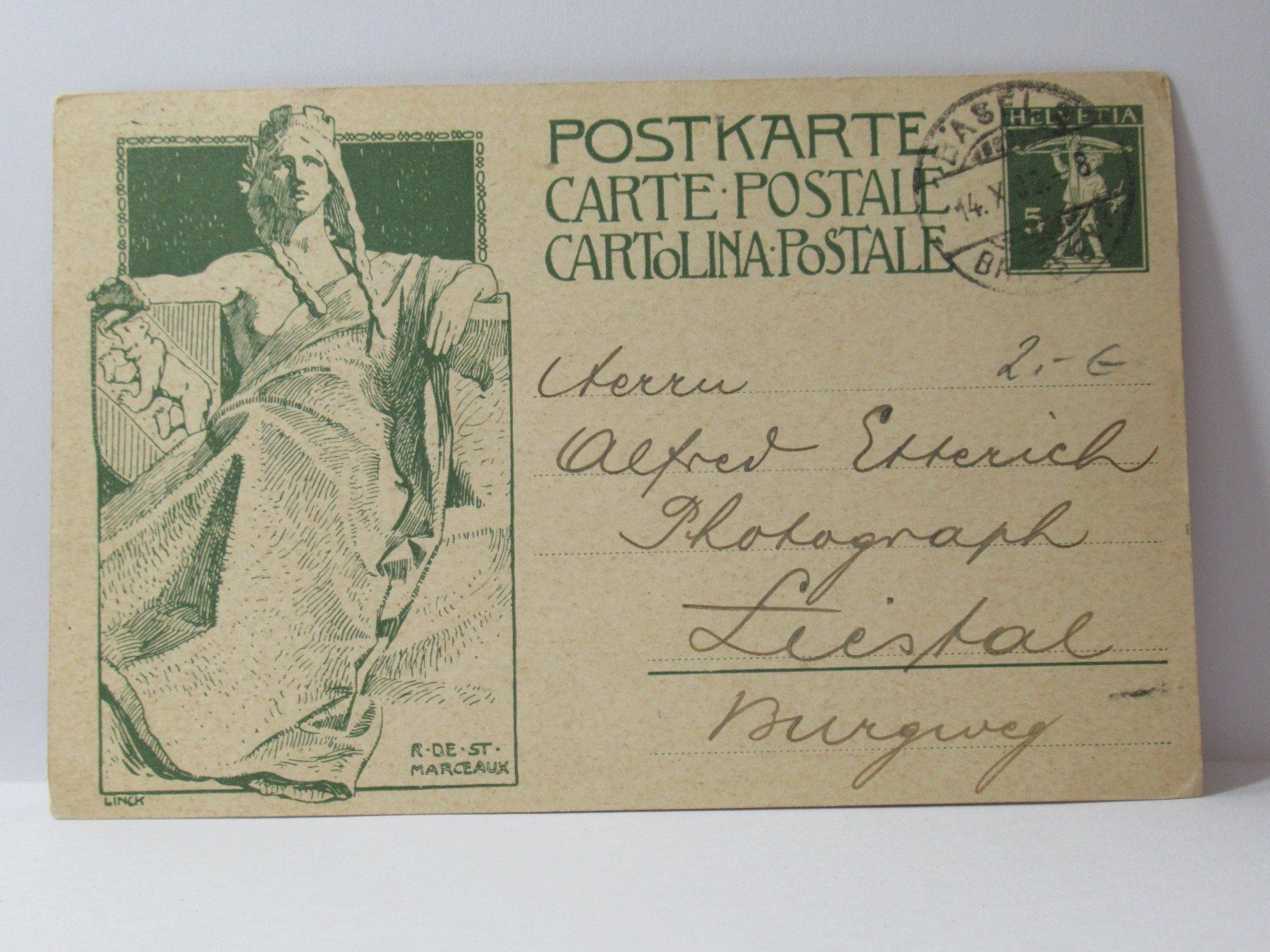 Cartoline postali: Postkarte , Stempel Basel 1902 – Usato da Grenchen venduto da Bluemchen1900