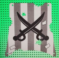 LEGO® Cloth Sail with Cannonball Damage with Dark Gray Stri