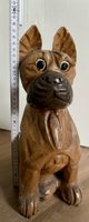 GROSSER Holzhund Holz Hund Figur Boxer 40 cm geschnitzt