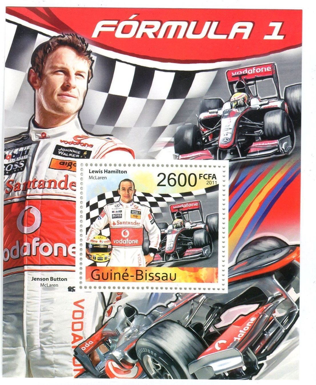 Tutti i francobolli: Block Formel 1. Lewis Hamilton. Guinea-Bissau – Nuovo e nell'imballaggio originale da Basel venduto da Butsch5
