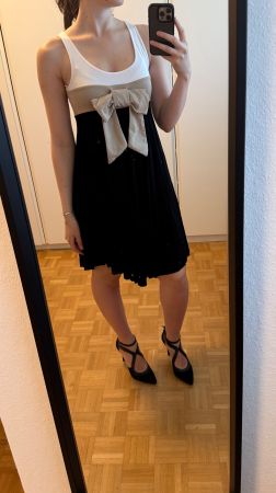 dress Twin-Set taglia S white black and beige con fiocco