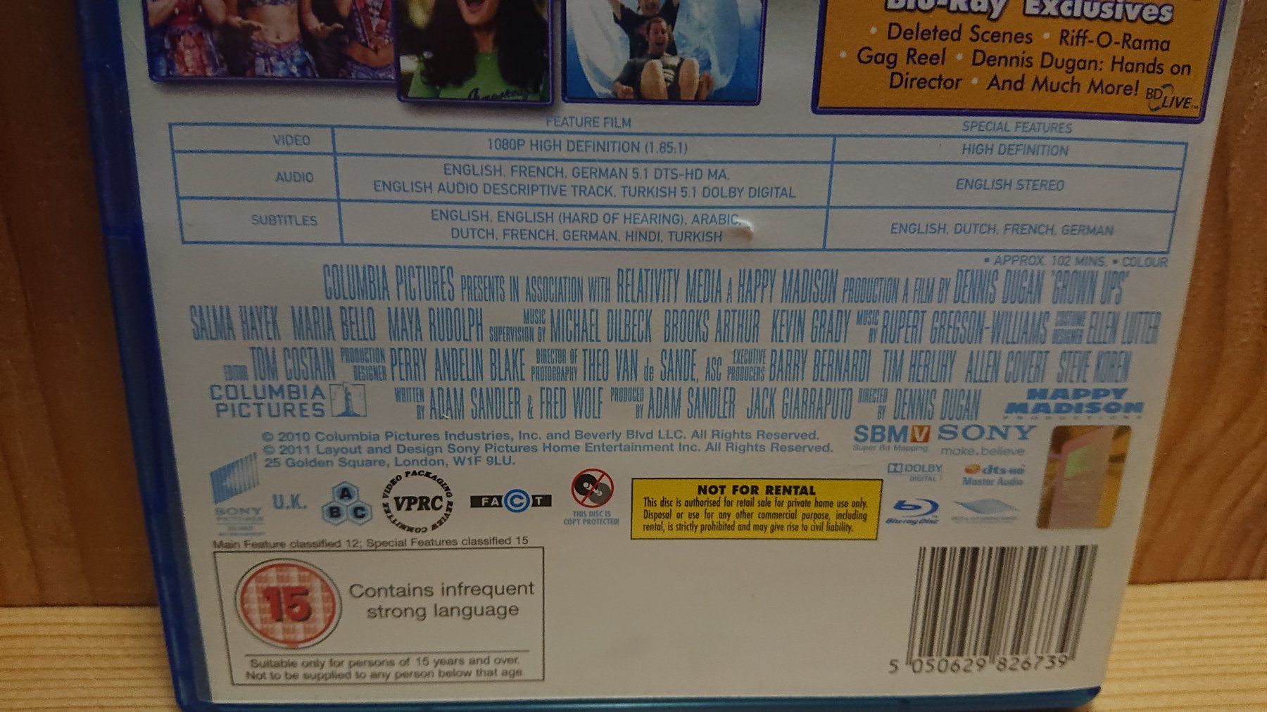 Tutti i DVDs: GROWN UPS Blu-Ray UK Version – Usato da Wilderswil venduto da Exebub 2
