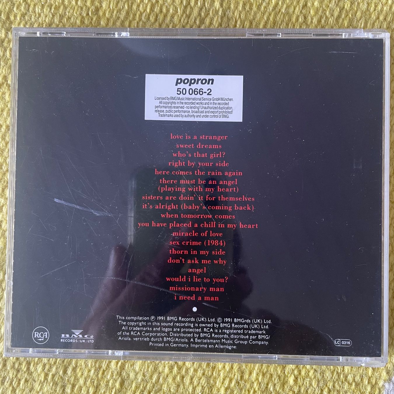 CDs: EURYTHMICS-GREATEST HITS – Gebraucht aus Rorschacherberg von CD-Roli 1