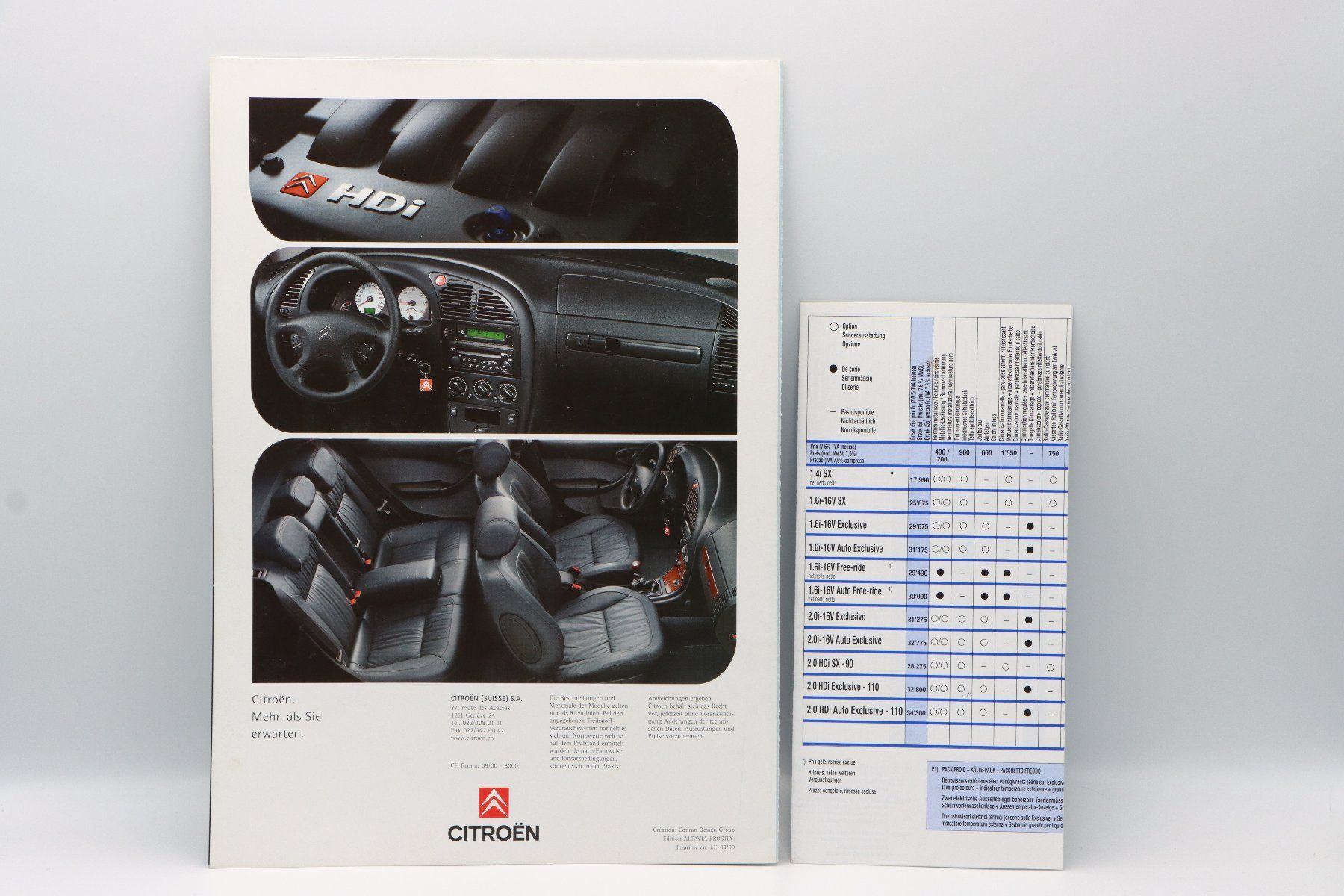 Citroën Dokumente: Citroen Xsara 2000 Prospekt + Preisliste 2002 – Gebraucht aus Bühl b.Aarberg von Collectorpassions 1