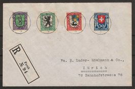 Pro Juventute Serie auf R-Brief - zentrale Vollstempel Forch