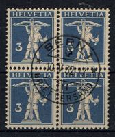 Tell 182 en bloc de 4 Vollstempel Bern 1