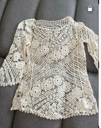 Häkeltop Boho Sommer Spitzenbluse Crochet Top Weiss Gr S ...