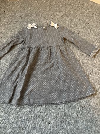 Robe hiver grise il Gufo manches longues, noeuds - 2 ans