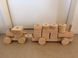 Spielzeugzug Eiche massiv