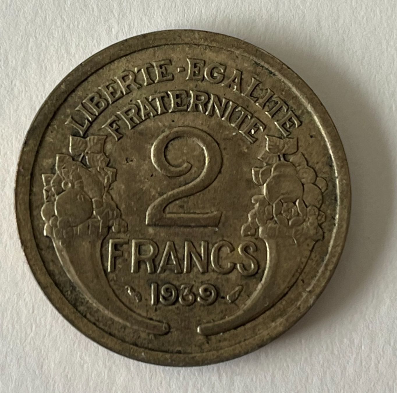 Alle Münzen: 2 francs français 1939, bronze-alu – Gebraucht aus Carouge GE von Pierre48