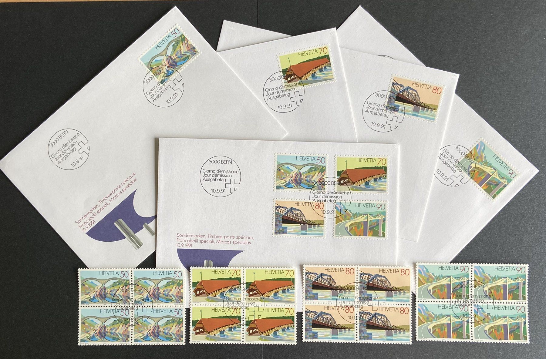 Tutti i francobolli: ET Freimarken Satz 1990 - 92  FDC + 4 er Blöcke – Usato da Böckten venduto da Hansi36 6