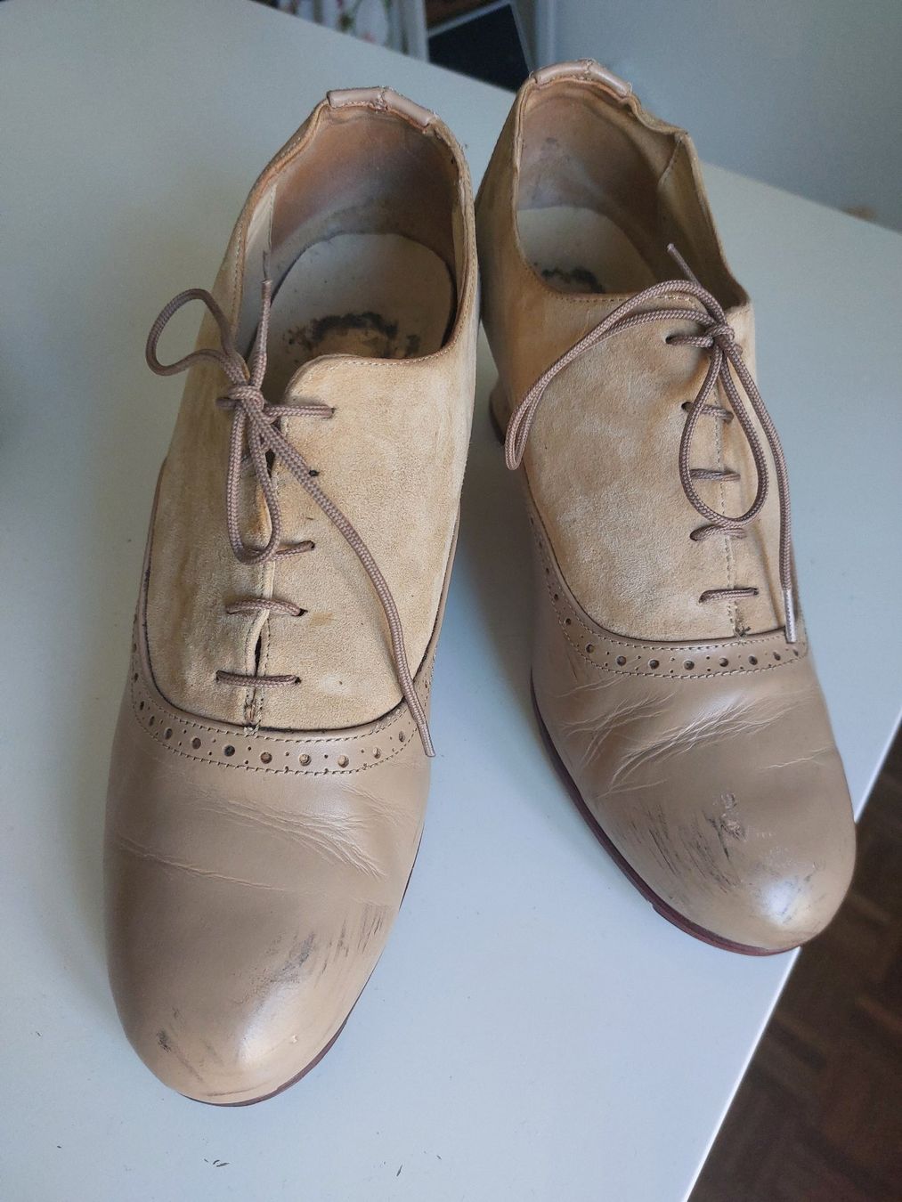Damenschuhe: Flamencoschuh beige zum Einsteigen – Gebraucht aus Basel von kon_wz8r