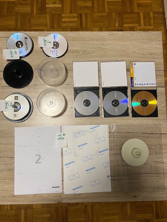 CD-und DVD-Rohlinge, Aufkleber-und Vorrichtung für Aufkleber (Neu ...