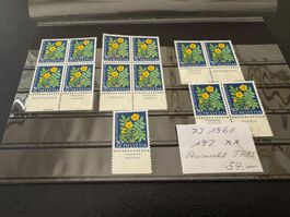 Pro Juventute 1961, TABS, Auswahl, postfrisch