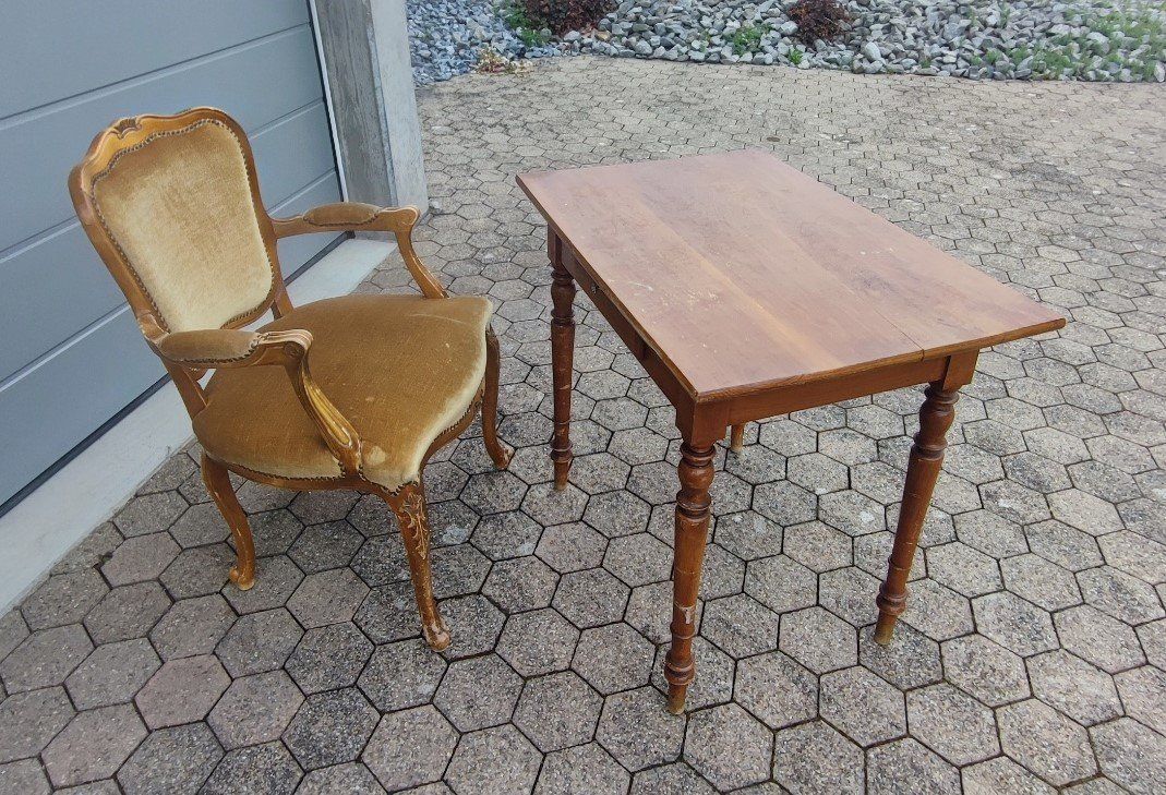 Poltrone: gepolsterter Biedermeier-Sessel antik – Usato da Mosnang venduto da KurtHe 5