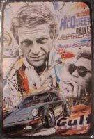 NEU: Steve McQueen Gulf Blechschild Auto Plakat