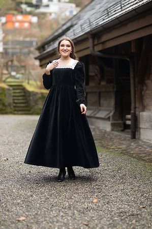 Wunderbares schwarzes Kleid S-M cosplay vintage vibe