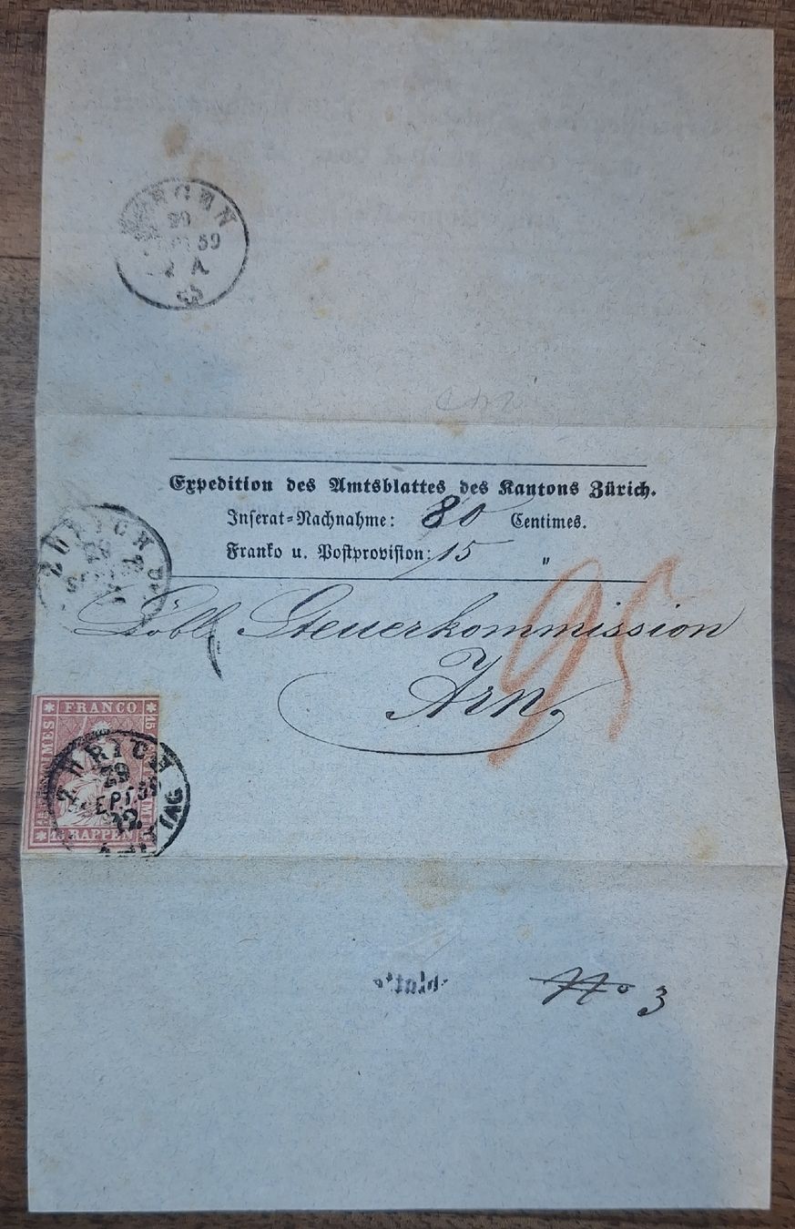 Alle Briefmarken: Strubel 24D Faltbrief Insertions - Rechnung Kat.180.- – Gebraucht aus Balgach von SIMEON27 2