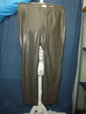 DESIGNER PANTS HOSE GR M GUMMIZUG EDEL SCHLAMM NEU KUNSTLEDE