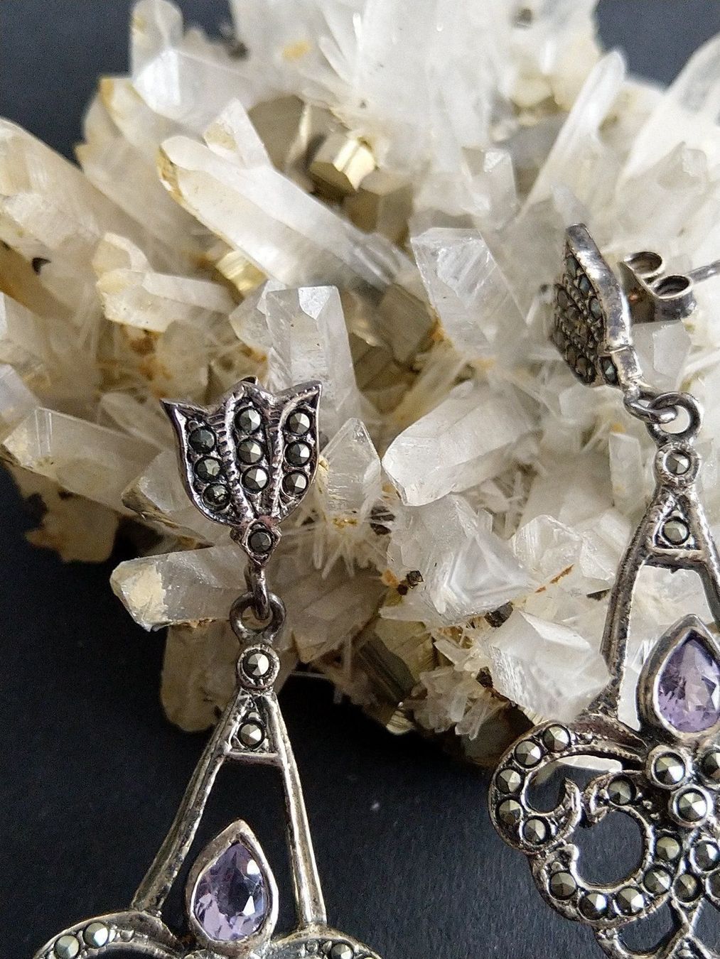 Orecchini pendenti & Orecchini a lobo: MARKASITEN OHRRINGE IN 925 SILBER – Usato da Romanshorn venduto da BoutiqueA 1
