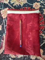 Handgemachte Necessaire/Etui, bordeauxrot, neu & speziell!